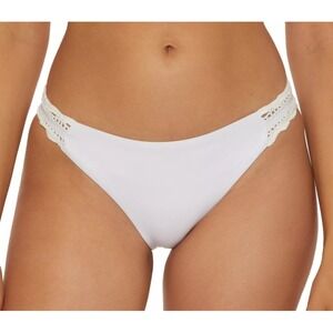 NWT BECCA Rebecca Virtue Colette American Fit‎ Bikini Bottom White Size Small